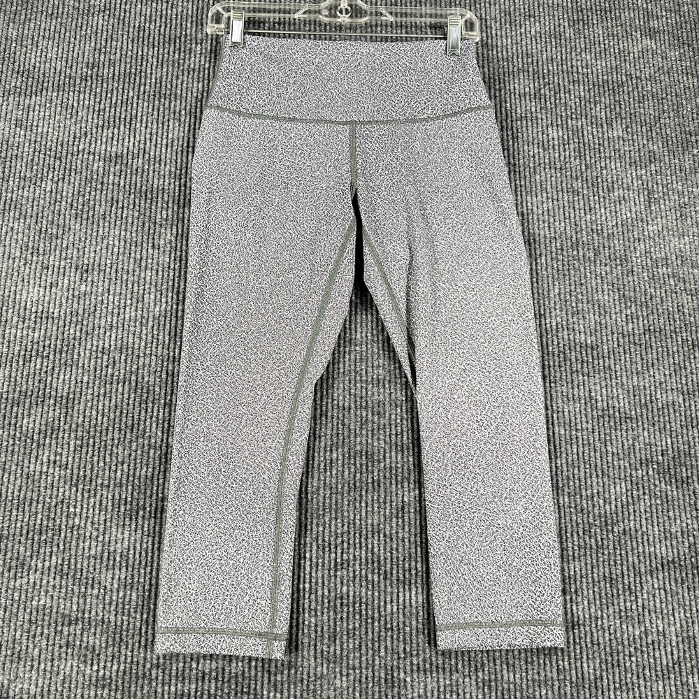 Lululemon Hi Rise Wunder Under Leggings Womens 8 Gray Workout Active Training